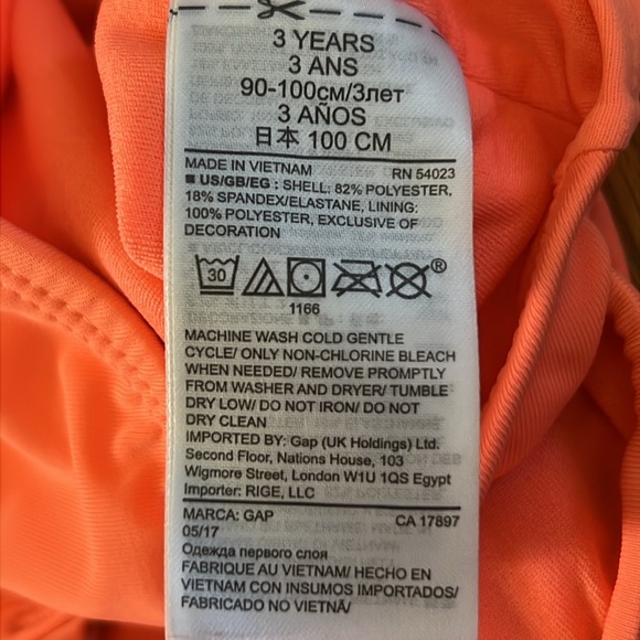 Gap Girls One Piece Coral Ruffle Swimsuit - Picture 7 of 8